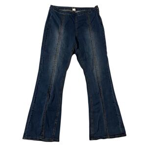 Venus Slit Bootcut Jeans Size 16–Medium/Dark Wash,Flat Front Panels, Side Zipper